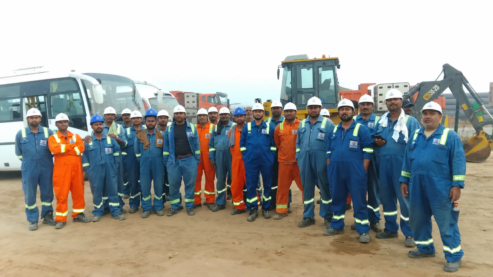 Cosmo Engineering pipeline team in branded PPE in Nigeria